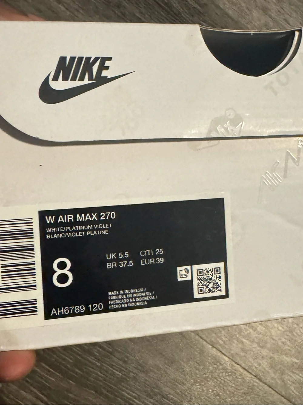 Women's Nike Air Max 270 White/Platinum Violet (AH6789 120)